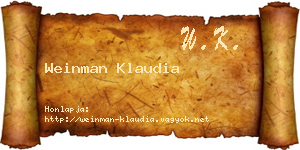 Weinman Klaudia névjegykártya